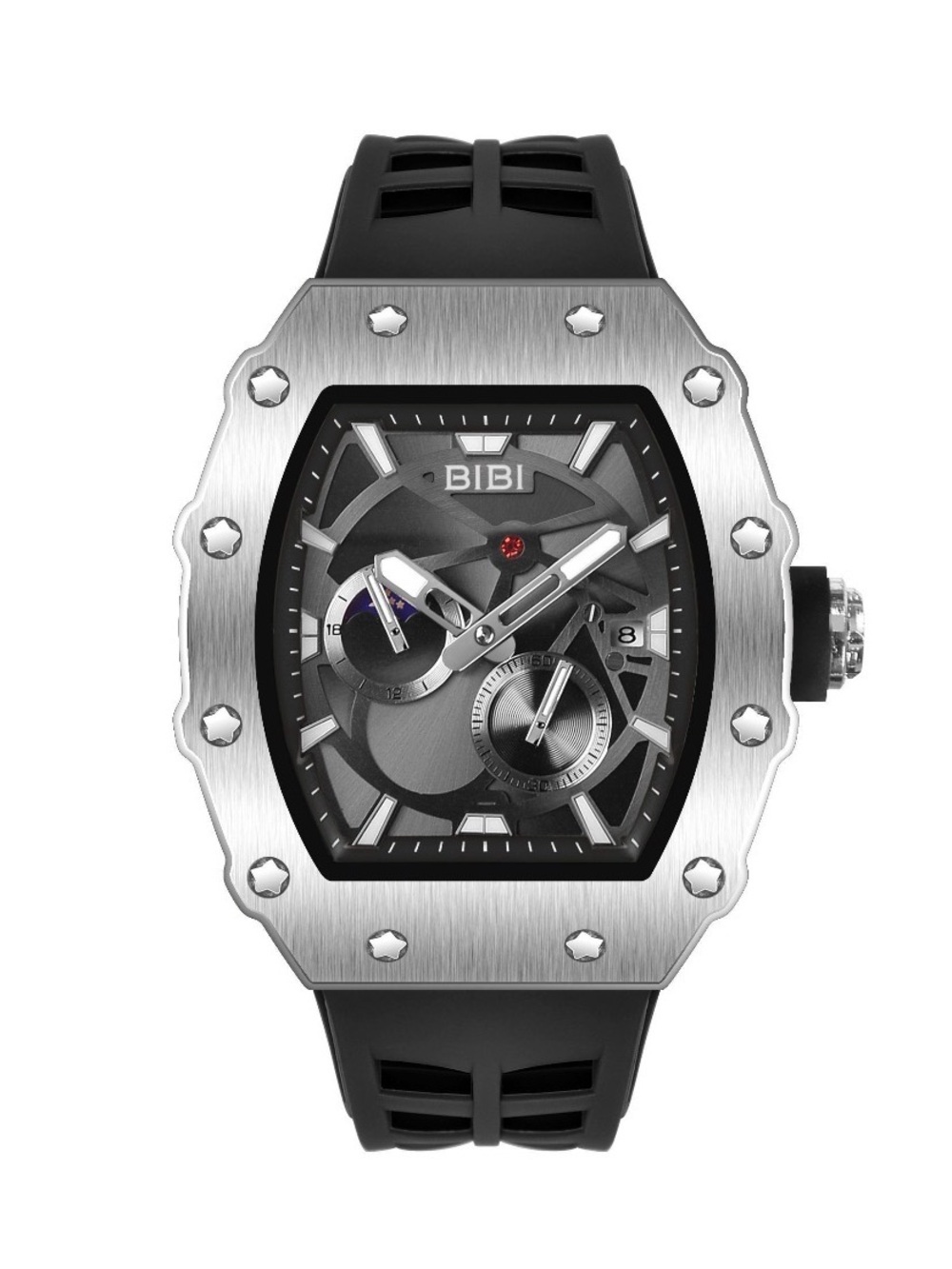 BiBi Black & Silver Sport Chronograph Watch